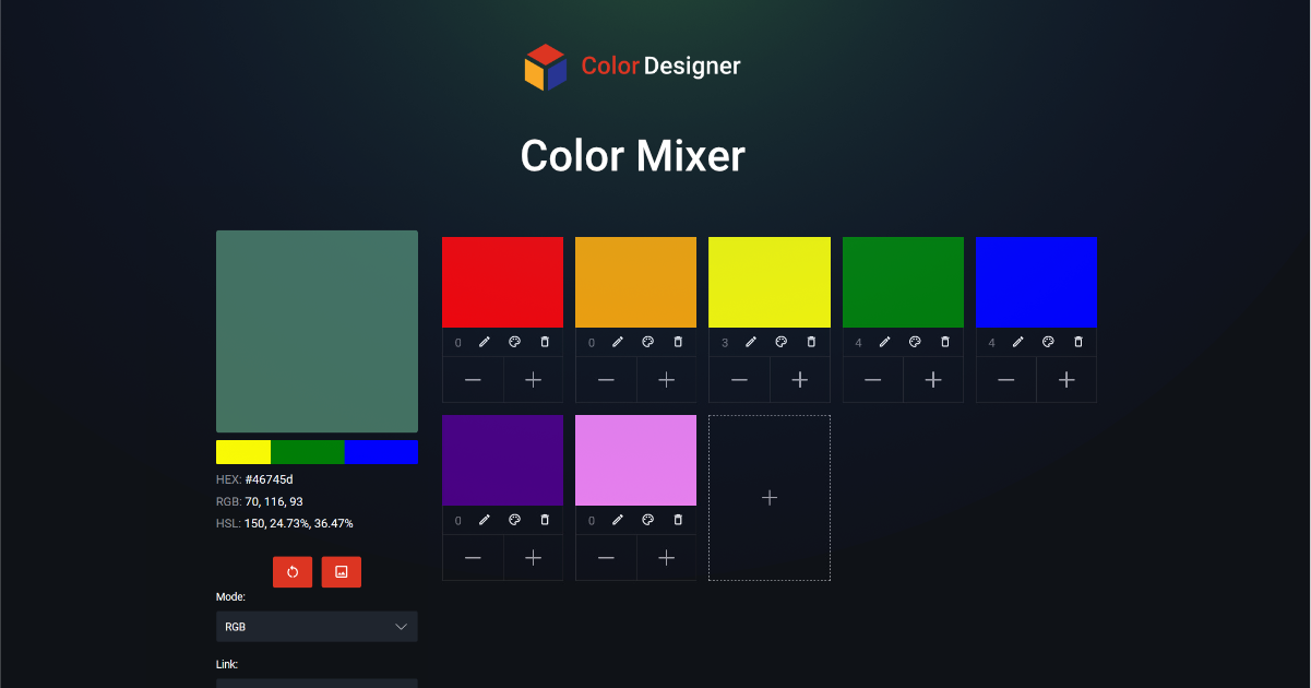 Color Mixer Colordesigner io